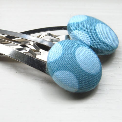 Blue Dot Hair Clips