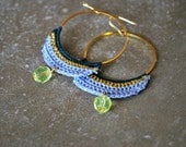 Crochet Hoop Earrings. Summer Jewelry