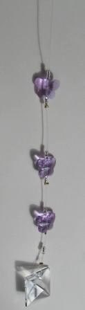 Swarovski  square window prism with purple butterflies