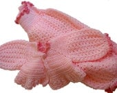Baby Pink Sweater and Romper Crochet Set, Infant Romper Set