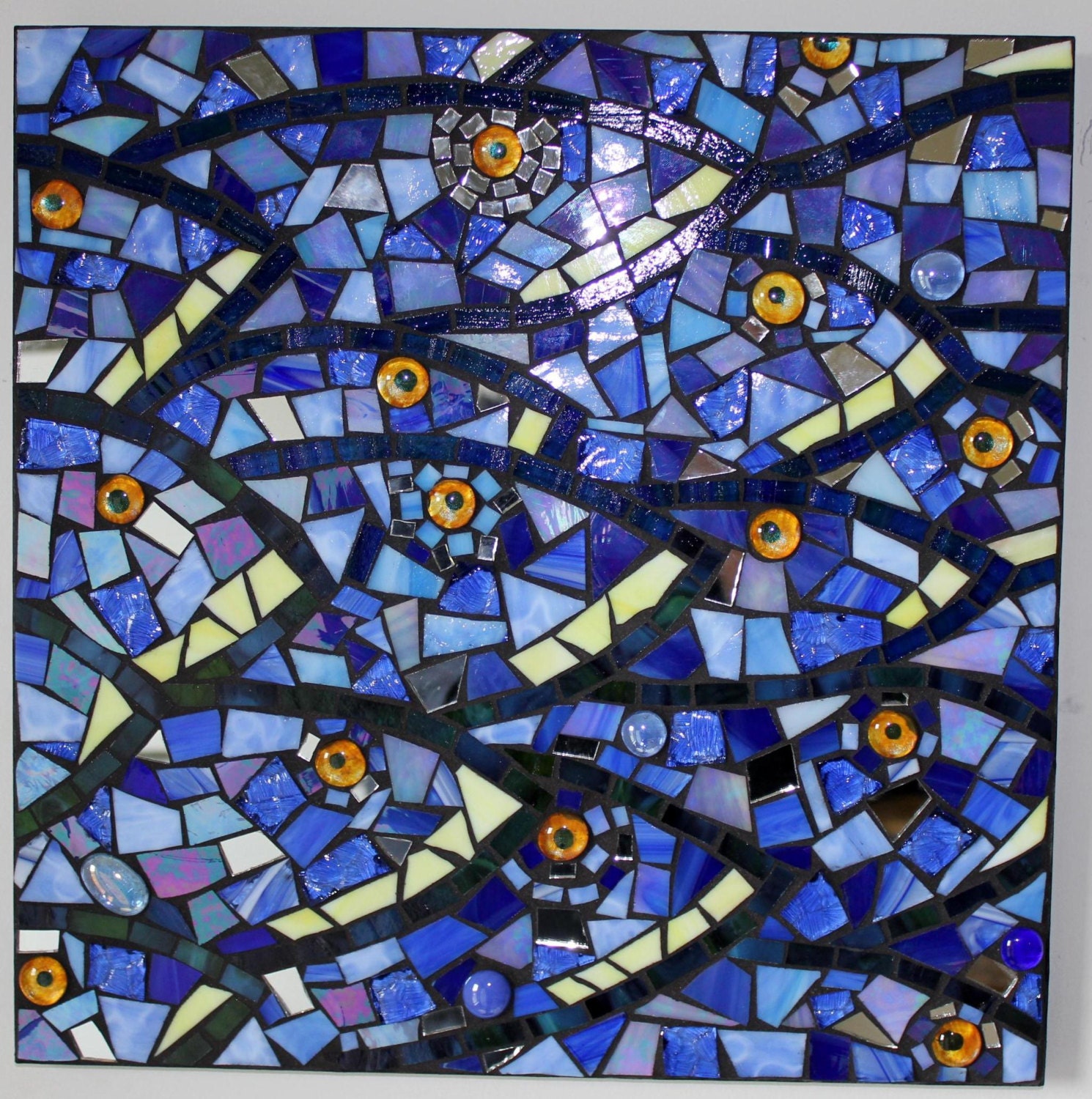 Mosaic, Stained Glass, Bluefish, Fish, Ocean