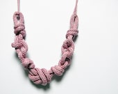 Statement necklace. Nautical knots, pink. Office fashion. Spring necklace. Nautical jewelry