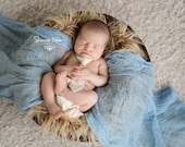 Alaskan Blue Baby Boy Cheesecloth Baby Wrap Photography Props (SwaDDLinG and HAnGinG VideOs) Newborn Hammock, Baby Boy Props - 3 ft x 6 ft