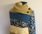 WEST COAST - Hoodie Sweatshirt Sweater - Recycled Upcycled - One of a Kind Women - LARGE