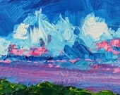 Art, painting, Landscape, scenic, coastal, gift, Decor, abstract, original on canvas, art, indigo blue, lake
