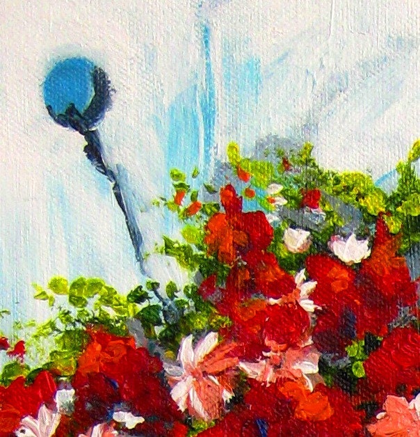 Art, Painting,  Acrylic, Still Life, original painting, Decor, art, flowers, canvas, home decor, unique flower pot