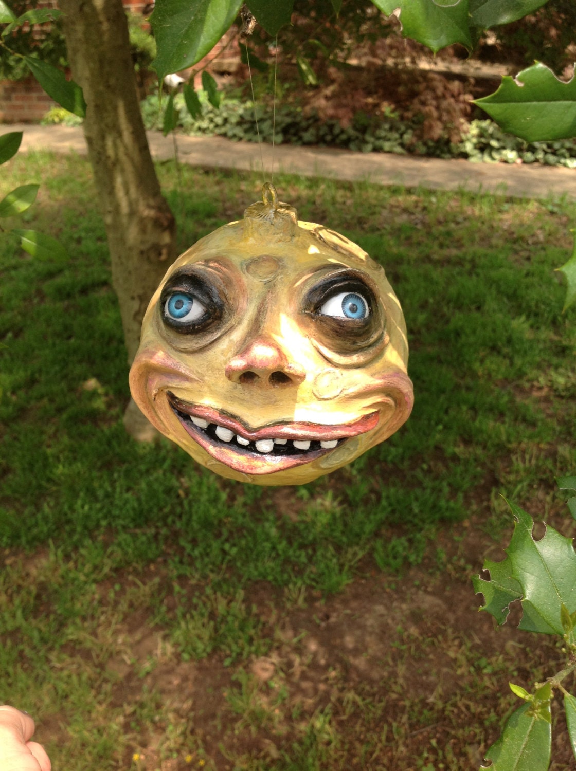 Harvest moon face man Large head ornament