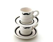 Mustache Moustache Espresso Cup and Saucers set of two