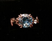 Antiqued Copper Ring, Swarovski Crystal, Hand Made, Metal work, Wire Wrapped, Custom, Gift, Trending