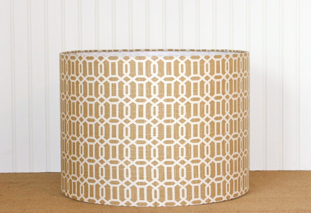 Light Caramel Geometric Drum Lampshade