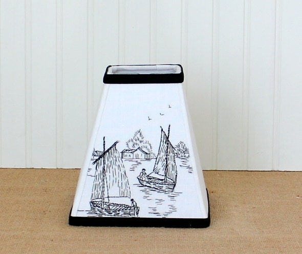 Sail Away Embroidered Lampshade