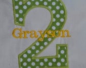 Green Polka Dot Birthday Shirt --- Chose any number