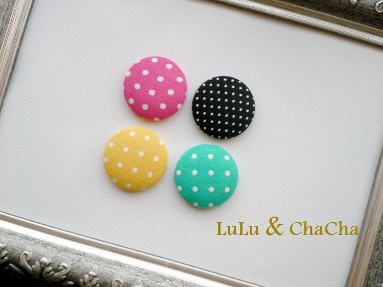 Set of Four Covered Buttons--Interchangeable SNAP Accessories