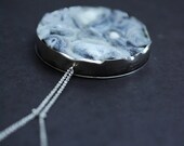 I want to dive into your ocean, no. 2...chalcedony drusy rosette in sterling silver necklace