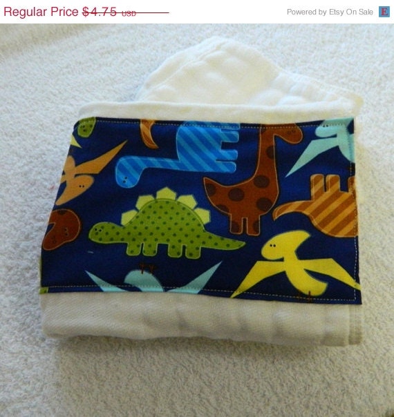 SALE Dinosaur Diaper Burp Cloth - Blue, Green, & Brown