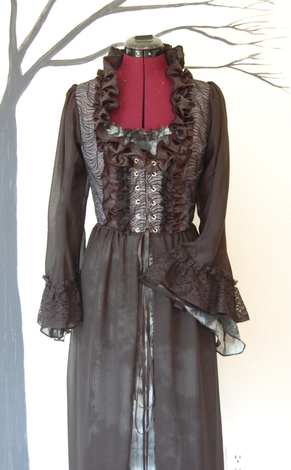 Storm queen evil queen goth winter fairy costume dress and over dress