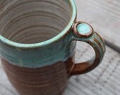 Large Mug 16oz. Tri Color Creme - Brown - Green with Speckles - Ready to Ship- In-Stock