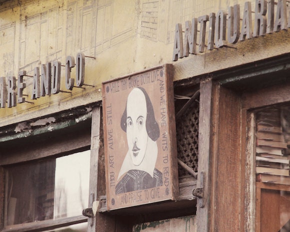 Shakespear, famous, Shakespeare and Company, book, treasure, books, shop, brown, historic, Shakespearean, fine art photograph 8"x10"