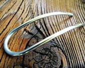 Metal Hair Fork Smooth Slim - Aluminum, silver tone hair pin, hair stick