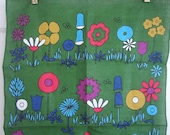 MOD Vintage Towel Flowers Mint NOS