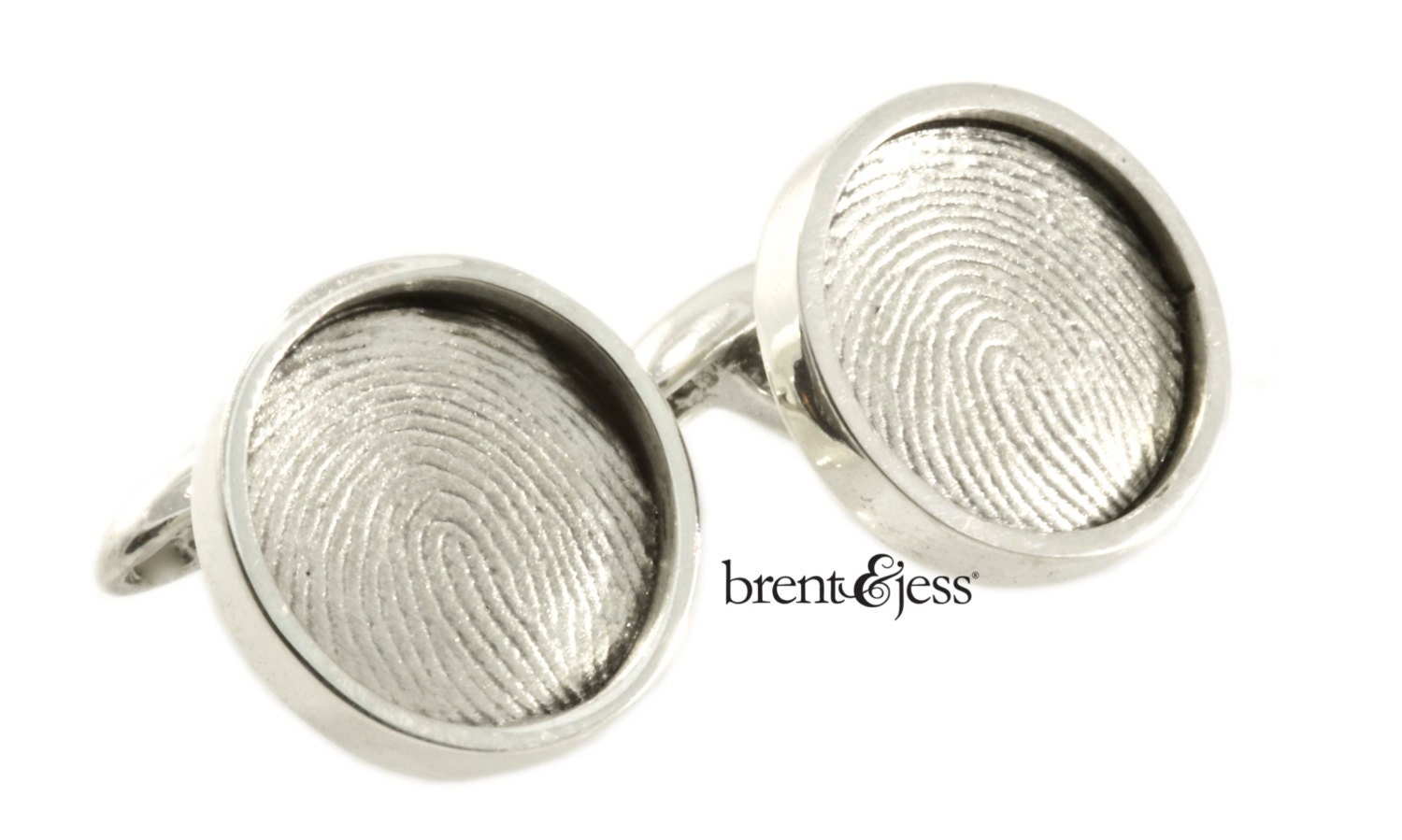 Custom Fingerprint Cufflinks in Sterling Silver