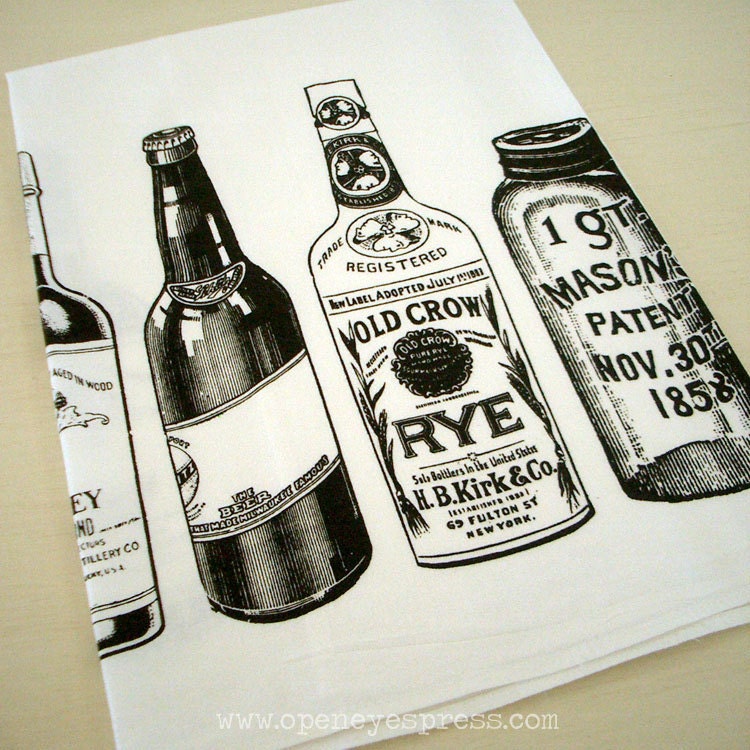 Lint-Free Cotton Tea Towel /// WHISKEY REBELLION (White)