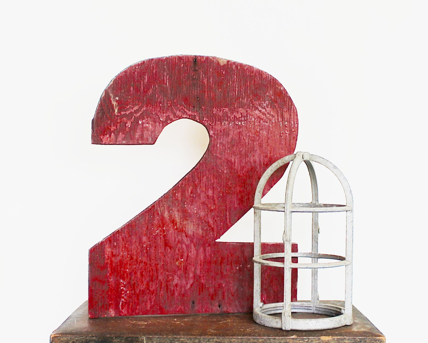 2nd is Best - Vintage Number - Wooden - Wood - Red - Rustic - Photo Prop - Industrial - Vintage Sign - 2 - Number