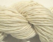 Handspun Yarn Fleece As White As Snow 126 yds Skinny Singles  undyed falkland wool waldorf doll hair knitting supplies