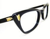 Vintage BL Cats Eye Eyeglasses Sunglasses Frame With Decorative Leaves
