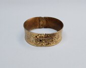 vintage 1950s filigree buckle bracelet bangle cuff