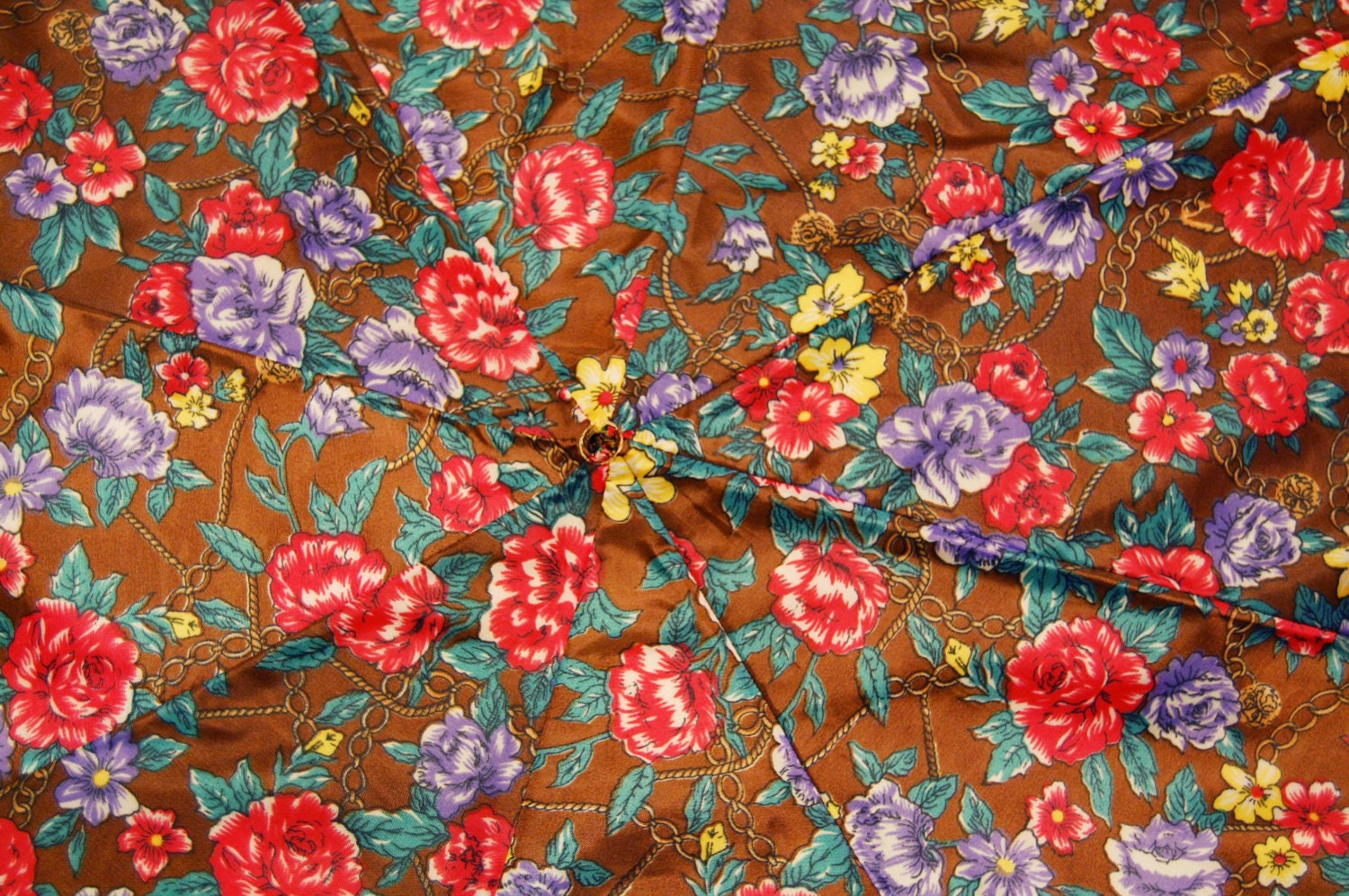 Flowers and Chains Multicolored Upcycled Umbrella Dog Rain Coat