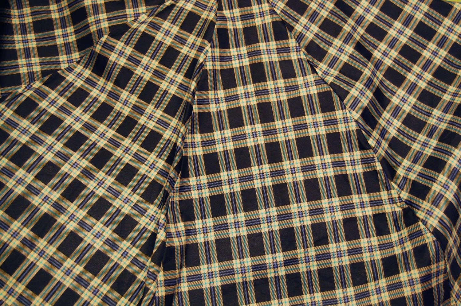 HUGE Nautical Colored Plaid with Periwinkle Highlight Upcycled Umbrella Dog Rain Coat