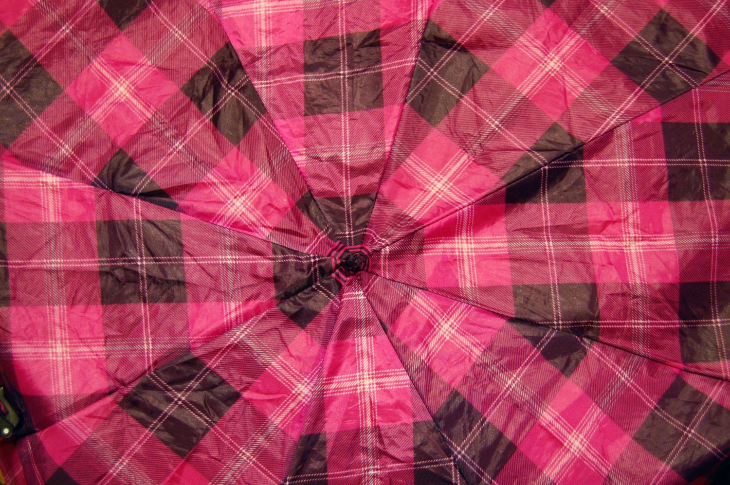 Pink Plaid Upcycled Umbrella Dog Rain Coat