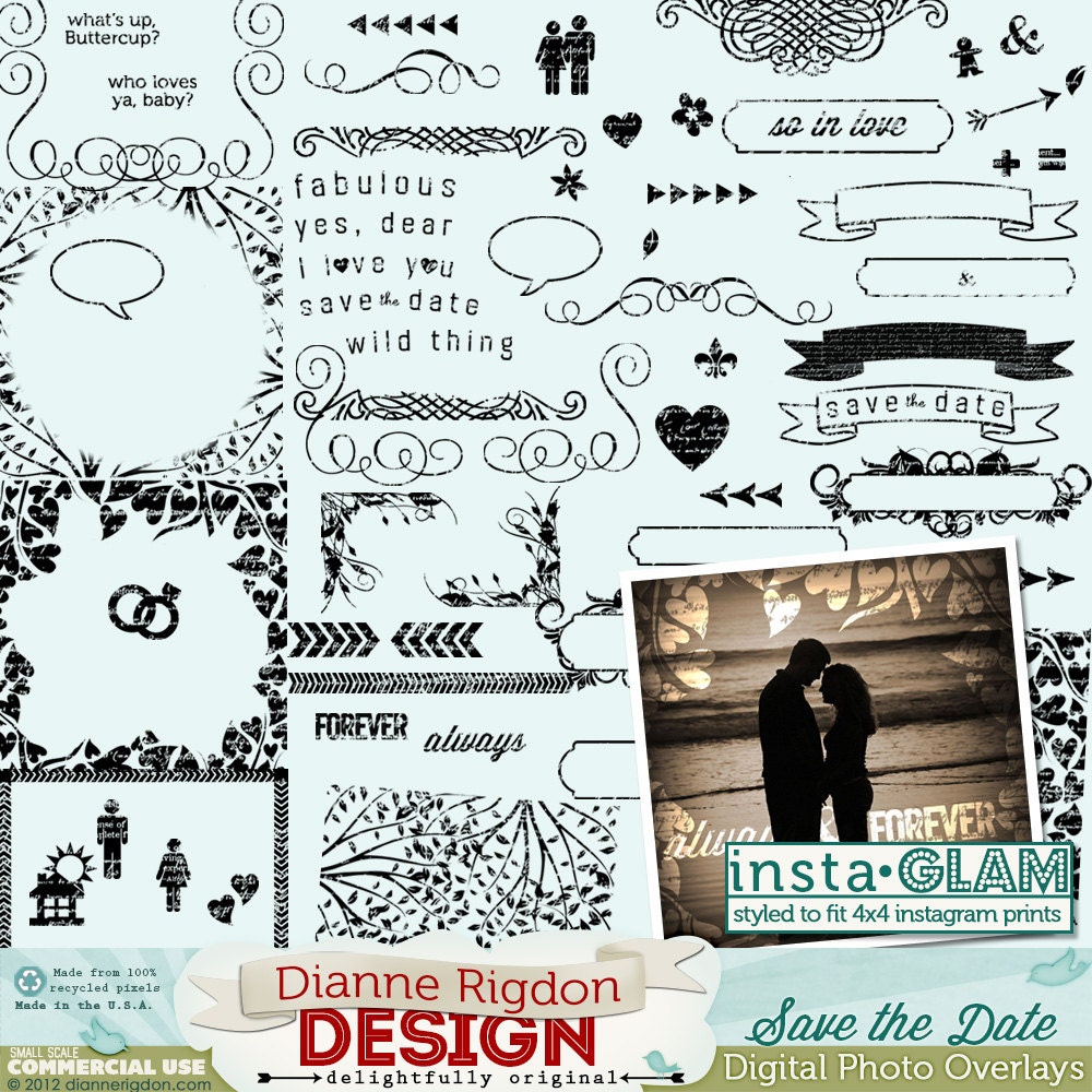 CU Insta-GLAM Save the Date Photo Overlays