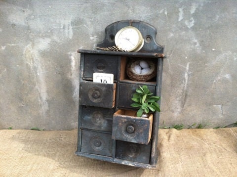 Vintage - Salvaged - Wooden Antique Apothecary Cabinet - Drawers - Farmhouse Rustic Industrial CHIC
