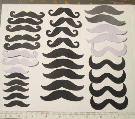 31 Moustache's for your paper making projects, die cut in sizes varied