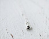 Tiny Solitaire light champagne brown rose cut diamond pebble necklace