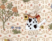 Fairy Tale Collection, Alice Mr Rabbit Red Queen Mad Hatter Poker Soldier In Wonderland-Japanese Light Canvas Fabric (1/2 Meter)