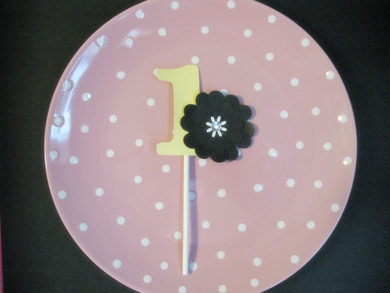 Flowery Girl's Number 1 Cupcake Topper - Ready to Ship Today Il_170x135