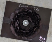 MEMORIAL DAY SALE Newborn Headband - Infant Headband - Baby Headband - Toddler Headband - Brown Flower on Stretch Headband - Photography Pr