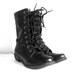 Vegan Black Combat Boots / 8.5 Inch Military Boots / Womens Size 7  Punk Granny Boots