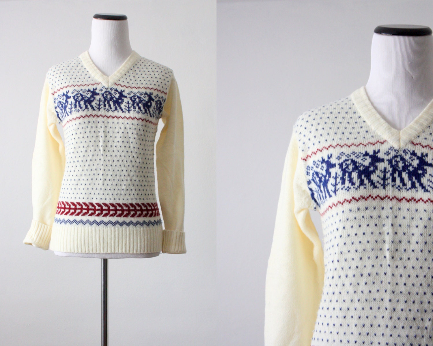 deer sweater - vintage deer print sweater