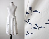 1970's bird print skirt