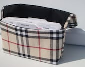 Fabric Coupon Organizer /Budget Organizer Holder Wallet - Black, Tan, Red Plaid