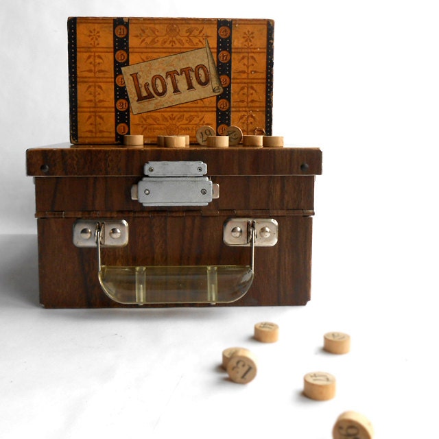 Faux Bois Metal Pharmaceutical Box / Lucite Handle
