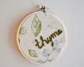 Thyme Kitchen Themed Embroidery. Ornament Home Decor Wall Art
