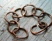 Chunky Hand Forged Copper Link Bracelet - Unisex