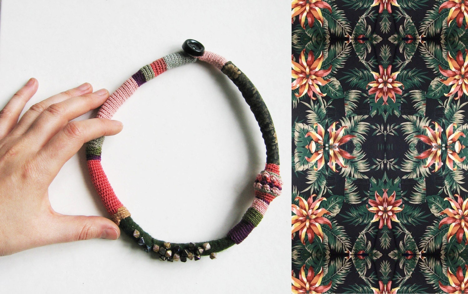 Jungle Summer tribal neckpiece