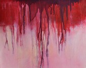 Cotton Candy Original abstract painting, modern wall art 9,5"x12"