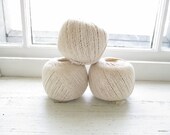 3 Balls of Vintage String White Cream